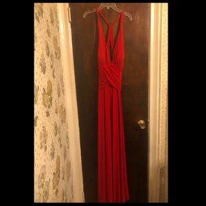 Red long gown dress